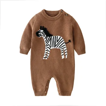 Romper Pentru Copii Nou-Născuți Tricotate Haine Pentru Copii Zebra Baby Boys Romper Toamna Iarna Pentru Copii Salopeta Pentruboy CottonToddler Băieți Combinezoane