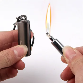 Creative Inox Torch Lighter Instrument De Supraviețuire Kerosen Ulei De Flacără Brichetă Milioane De Meciuri Flint Starter Foc