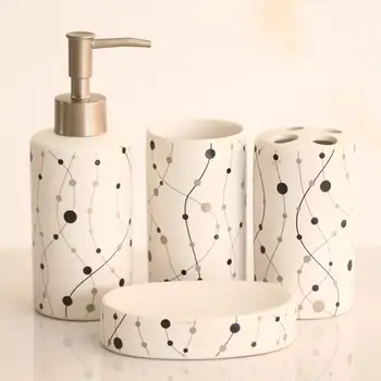 4 pc-uri de moda din Ceramica accesorii baie set Sanitare ceramice costum de baie de Lichid de sticlă ceașcă distribuitor de Săpun, Periuță de dinți titular