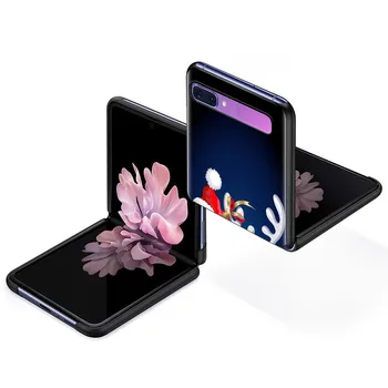 Pomul de crăciun Om de PC de Caz Pentru Samsung Galaxy Z Flip 5G Negru Plastic Dur Telefon Coque Pliere Și Divizarea Shell