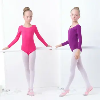 Copilul Fete Gimnastica Fustei De Balet Tricouri Haine Dans Purta Negru, Violet, Tricouri Bumbac Body Pentru Dans