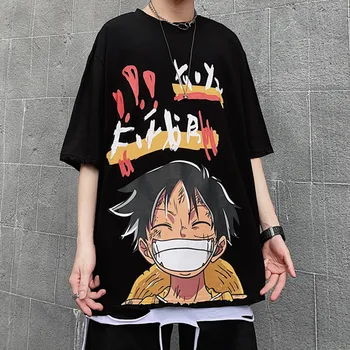 Harajuku Graphic T Camasa pentru Barbati Femei Streetwear Anime One Piece Luffy Tricou de Vara cu Maneci Scurte Ulzzang Hip Hop Tee Topuri