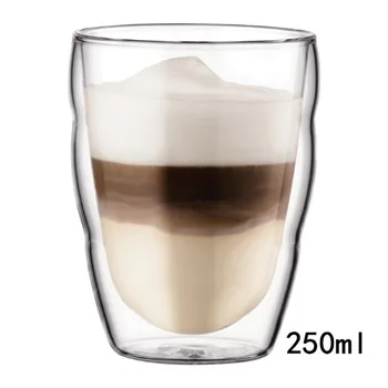 4buc/lot Dublu Perete de Sticla lucrate Manual Cupe Simple Termo Espresso de Dimineață Cani de Cafea cu Lapte Suc de Noutate Cana Transport Gratuit
