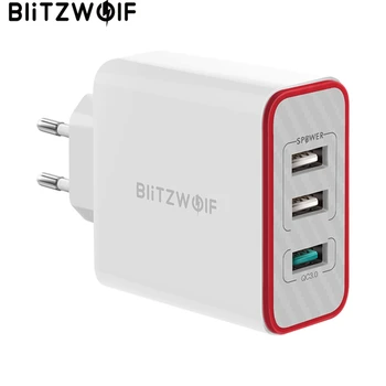 BlitzWolf BW-PL2 30W QC3.0 FCP 3 Porturi USB Universal Încărcător de Călătorie Încărcător de Perete UE Adaptor pentru iPhone Pentru Huawei Pentru Xiaomi