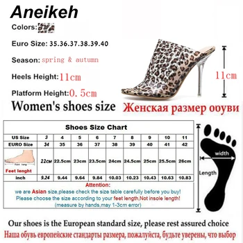 Aneikeh Pantofi Mari 41 42 Leopard De Imprimare Sandale Tocuri Inalte Femei Plexiglas Transparent Papuci Pantofi Cu Toc Sandale Clare