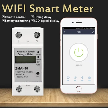 110-250V WiFi Inteligente de Contorizare a Contorului de Energie Tuya/smart Life APP Șină Din monofazat Inteligent 2.4 G Wireless WIFI Contorizare Comutator