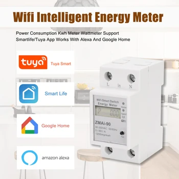 110-250V WiFi Inteligente de Contorizare a Contorului de Energie Tuya/smart Life APP Șină Din monofazat Inteligent 2.4 G Wireless WIFI Contorizare Comutator