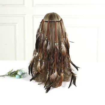 2019 nou stil Boem Pene Bentita Coarda Păr Frizură articole pentru acoperirea capului Tribal Hippie Handmade Accesorii de Par pentru Femei și 62