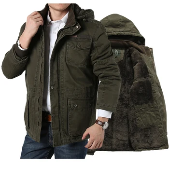 Rusia Geaca de Iarna Barbati de Brand Militare Palton Lână Îngroșa Termică Hanorac Homme Mediu-lung Jacheta Plus Dimensiune 5XL
