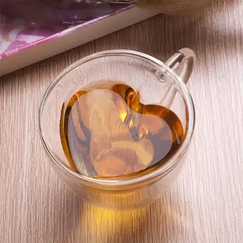 240ml Inima Perete Dublu Strat Clar Transparent de Sticlă Ceașcă de Ceai Cana de Cafea Cadou Elegant Clar Cană Rezistentă la Căldură