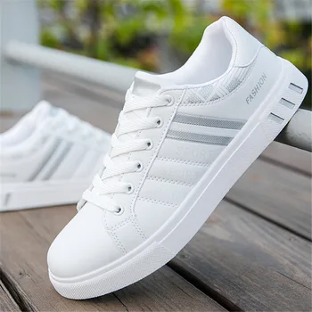 Bărbați Adidași de culoare albă Om Pantofi Casual din Piele Respirabil Tenis Formatori Sport Mens Running Sneaker Frumos Bază Pantofi de Mers pe jos