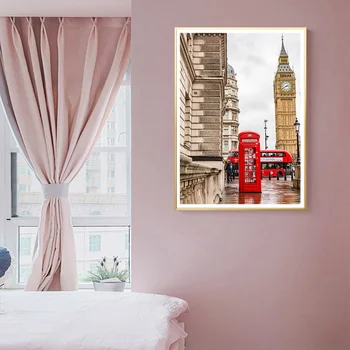 Londra pe Strada Diamant Pictura 5D DIY Big Ben Urbanism Peisaj Diamant Broderie Mozaic Art Living Home Decor Cadou