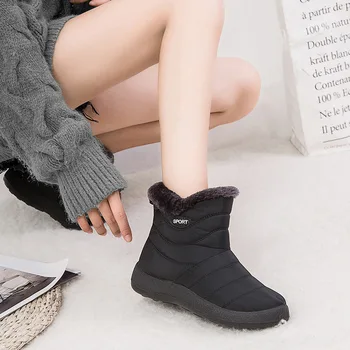 2020 Nou de Zăpadă Cizme Cizme Femei Străine și versiunea coreeană de Martin Cizme pentru Femei set picior femei pantofi de bumbac mare 43