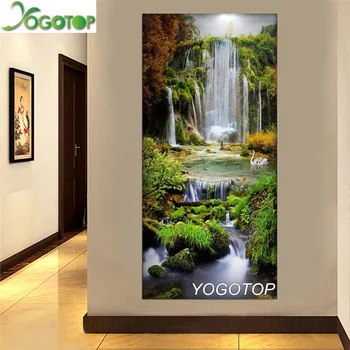 YOGOTOP Diy Diamant de Pictura de mare Pădure, cascadă, peisaj natural Broderie Patrat/Rotund Stras 5D Mozaic Art swan YY605