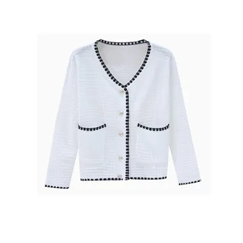 Yedinas Cardigan Vintage Pentru Femei Pulover Coreea De Lungă Maneca V Gat Mozaic Cardigan Strat Scurte Plus Dimensiune Cardigan Feminino Noi