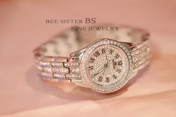 Diamant Femei Ceas Stras Argint Doamnelor Ceasuri Brățară Ceas Ceas de mână din Oțel Inoxidabil relogio feminino de lux bijuterii
