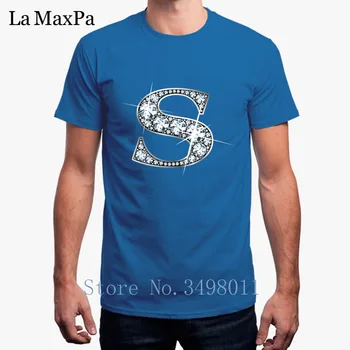 Imprimarea Diamant Bling &Quot;S&Quot; T-Shirt Rece O de Gât Tricou Barbati Bază Solidă Euro Marimea S-3xl Tricou Pentru Barbati de sex Masculin Topuri