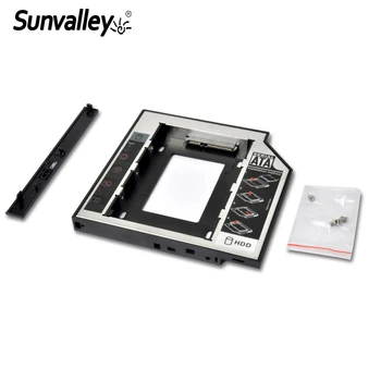 Sunvalley 12,7 mm 2 HDD Caddy SATA la SATA Universal din Aluminiu Plastic SSD de 2,5