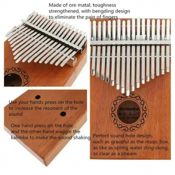 17 Cheie flautul fermecat de Înaltă Calitate din Lemn de Mahon Corpul Instrument Muzical Cu Carte de Învățare Tuning ciocan Unisex calimba