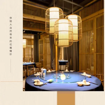 Chineză lampi de bambus art tatami Japonez homestay Hotel Gradina de Bambus agățat lampă de Sud-est Asiatice stil pandantiv lumini