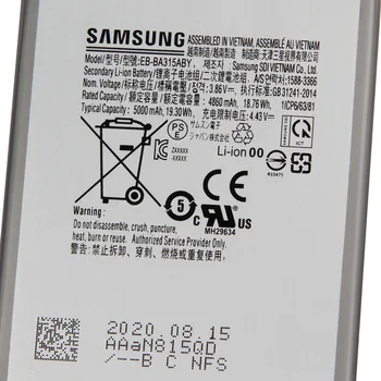 SAMSUNG Original, Baterie EB-BA315ABY Pentru Samsung Galaxy A31 2020 Ediție 5000mAh Autentic Telefon Acumulator de schimb