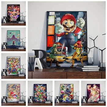 Super Mario joc video populare de arta pictura Acasă Decor Art Decor Pepinieră Camera pentru Copii calitate HD postere canvas tablou M699