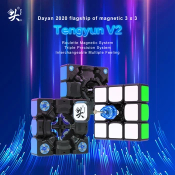 Dayan tengyun V2 M 3x3x3 Magnetic Viteză Magic Cube Profesionale Stickerless Magneți de Puzzle de Învățământ Cuburi de Jucării Tengyun V2M