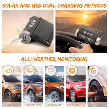 AOTSR Pentru Smart Auto TPMS Interne de Monitorizare a Presiunii în Pneuri Sistem de Energie Solară Afișaj Digital Automat de Alarmă de Securitate pentru universal
