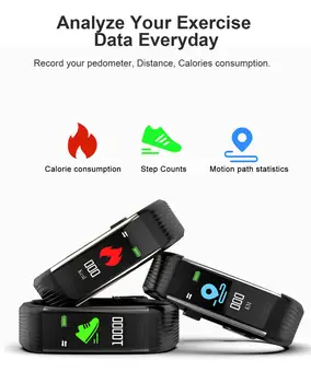 R1 Brățară Inteligent Pedometru, Monitor de Ritm Cardiac tensiunea Arterială Fitness Tracker Sport Impermeabil Ceas trupa Pentru HuaWei, XiaoMi IOS