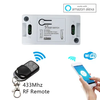 Wifi Smart Switch DIY Acasă Inteligent fără Fir Control de la Distanță Modul Releu 433Mhz RF Receptor Comutatoare pentru Lumini cu Amazon Alexa