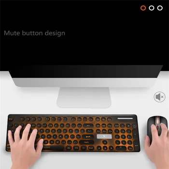 Ouhaobin Tastatura Și Mouse-ul Wireless de Încărcare Set Rainbow LED Corpului Uman Optice Cheie Capac pentru joc pentru PC pentru Windows