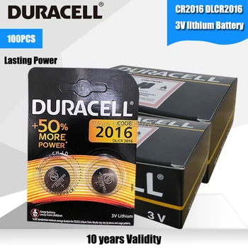 100BUC Original pentru DURACELL CR2016 Buton Baterie 3V Litiu, Baterii de Ceas de Jucărie Calculator Calculator de Control DLCR 2016