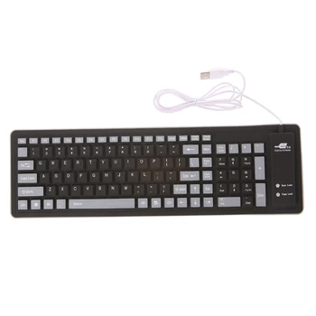 Pliabil Flexibile Tastatura Waterproof, USB Tastatura cu Fir 103 Taste Tastatura din Silicon Moale Numerice de pe Tastatură de Gaming pentru PC, Laptop