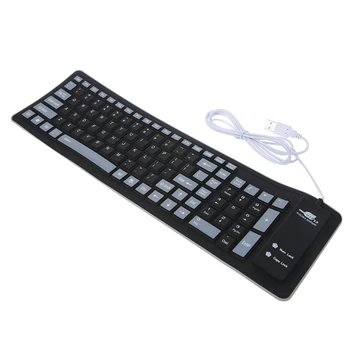 Pliabil Flexibile Tastatura Waterproof, USB Tastatura cu Fir 103 Taste Tastatura din Silicon Moale Numerice de pe Tastatură de Gaming pentru PC, Laptop