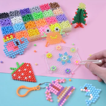 24 Culoare 3200pcs set de Margele Hama pentru Copii puzzle Jucării DIY Margele Fuse Pegboard