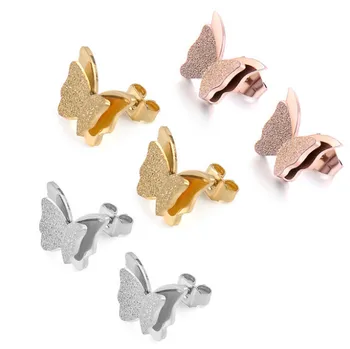 BYXIOEH Insecte Fluture de Design de Aur, Rose, Argint Cercei Știfturi Elegant pentru Femei de Moda Bijuterii Fată Cadouri Argint Simplu