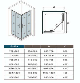 Unghi de compartimentare dublu uși glisante gri mat sticla 5mm pentru duș