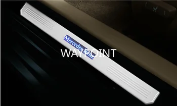 Alb/Albastru Lumină LED, Praguri Usi Scuff Placa se potrivesc pentru Mercedes-Benz E-Class W210 W211