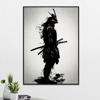 Samurai Japonez Panza Pictura Arta De Perete Moderne Imagini Abstracte Pentru Camera De Zi De Decorare Acasă Postere Si Printuri