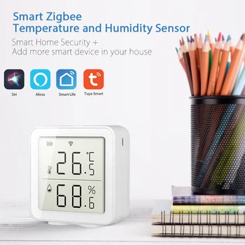 Tuya WIFI Senzor de Temperatură Și Umiditate Interior Higrometru-Termometru Cu Display LCD de Lucru Cu Viață Inteligentă/Alexa Google