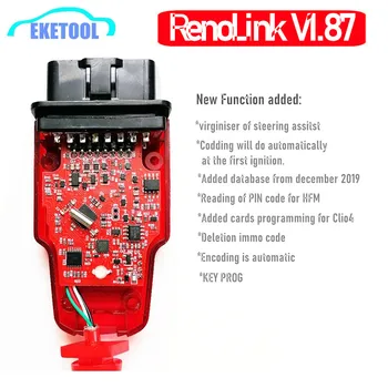 Nou V1.87 Renolink V1.87 pentru Renault ECU Programator de Diagnosticare OBD2 Upgrade de RenoLink V1.52 Multi-Funcția Adăugat la V1.87