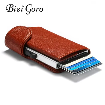 BISI GORO 2020 Metal RFID Titularul Cardului de Credit Oameni de Afaceri Carte de IDENTITATE Caz Automată Card RFID Portofel din Aluminiu Card Bancar Portofele