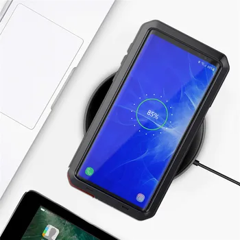 5D Full Lipici Temperat Film Pentru Samsung Nota 10 S10 S10P S8 S8Plus S9 S9Plus Nota 8 de Lux Doom Armura Caz de Metal de Acoperire rezistent la Șocuri