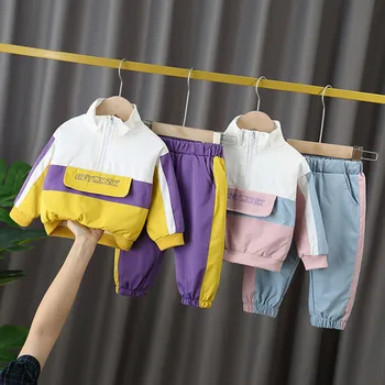 Moda pentru Copii Haine de Toamna pentru Copii Fete Haine Baieti din Bumbac Pantaloni Sacou 2 buc Set Copilului Sport Casual Costum Copii Treninguri