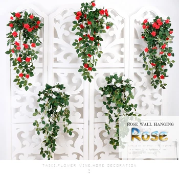 Gradina Flori Artificiale Decor Agățat de Perete de Simulare a Crescut Plante DIY Biroul de Hotel Agățat de Perete Decoratiuni Rose