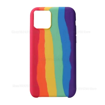 Lichid Original Rainbow Silicon de Caz Pentru iPhone 12 11 Pro Max de Caz Pentru iPhone 11 XS max XR 7 8 Plus Acoperi Caz
