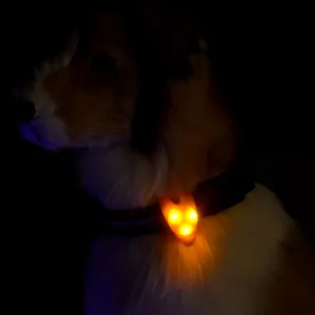 În aer liber LED Luminos Silicon Pandantiv Guler Candelabru Pentru Pisici Și Câini de Portocale (Baterie buton, Capacitate 210mAH)