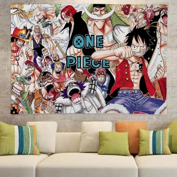 Clasic Anime One Piece Agățat de Perete Poliester 200x150cm Decor Poliester Perdele Masă Lungă Acoperi Decor Luffy Ace Mare Tapiserie