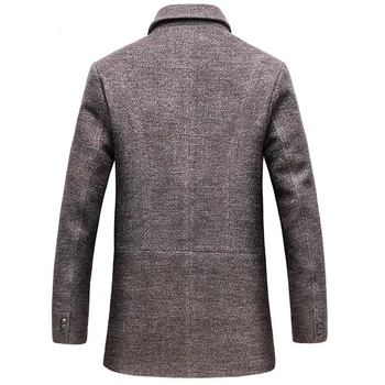 Haină de lână pentru bărbați de iarnă lungă secțiuni groase de lână haine barbati casual casaco masculino palto peacoat palton erkek mont jachete