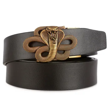 Șarpe cobra cataramă automată Barbati din piele de Afaceri centura highgrade genuine piele vintage de lux, moda casual, curea p48